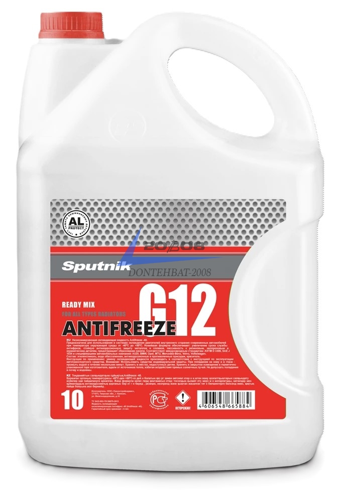 Антифриз Красный "Sputnik" -40  G12 (канистра 10кг.)