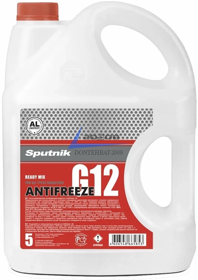 Антифриз Красный "Sputnik" -40  G12 (канистра  5кг.)