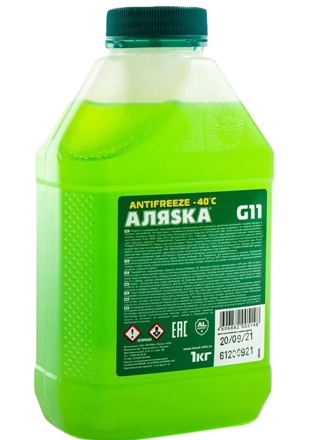 Антифриз "Аляска" -40 зеленый G11 (канистра 1кг.)